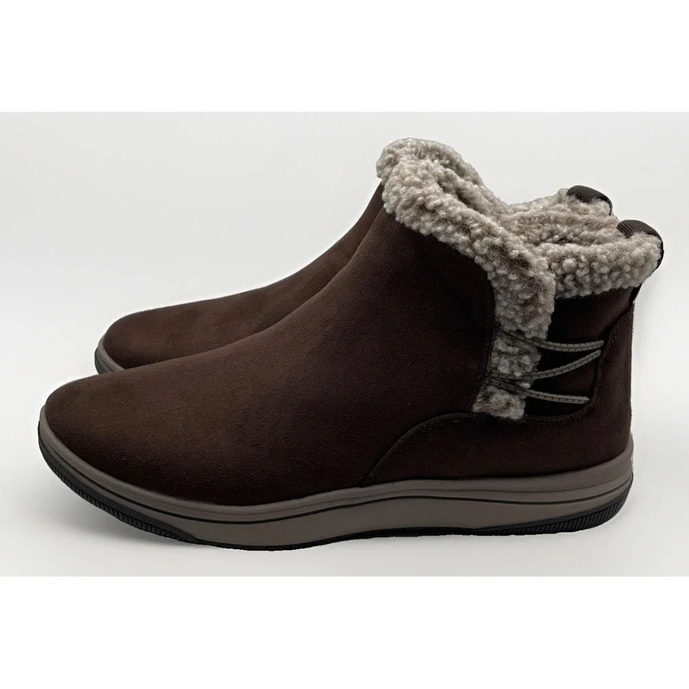 Clarks Cloudsteppers Brown Faux Shearling Ankle Boots Womens 9.5 M 261741324075